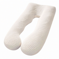 Almohada corporal en U 140 cm de tejido acolchado blanco para descanso
