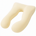 Cojín de embarazo en U 140 cm de poliéster beige suave con funda extraíble