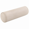 Cojín cilíndrico 20 x 50 cm de tejido efecto lino beige para apoyo decorativo