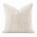 Cojín decorativo cuadrado 45 cm de tejido beige con textura
