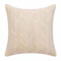 Cojín decorativo 45 x 45 cm de tejido beige con patrón de espiga para sofá