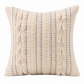 Cojín decorativo cuadrado 45 x 45 cm de algodón beige con borlas estilo bohemio