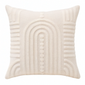 Cojín decorativo cuadrado 45 cm de tejido beige con relieve estilo bohemio