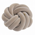 Cojín decorativo redondo 30 cm de poliéster beige - nudo suave para sofá