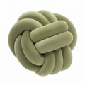 Cojín decorativo redondo 30 cm de tejido sintético verde con diseño de nudo
