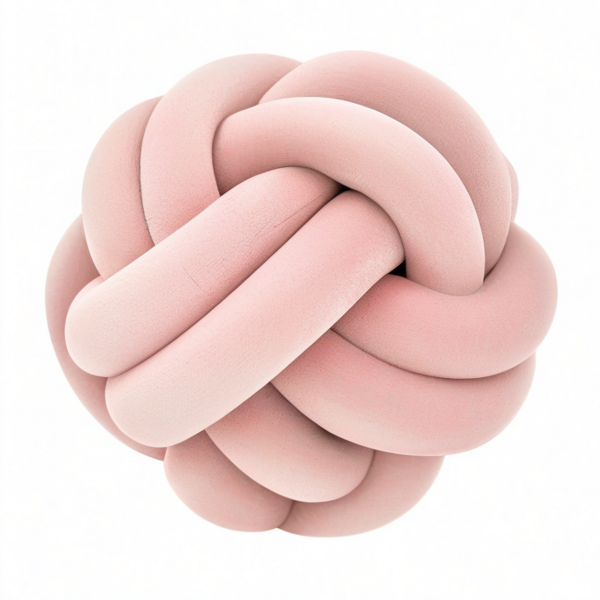 Cojín decorativo de nudo 30 cm en poliéster rosa - Diseño acolchado