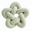 Cojín decorativo anudado 35 cm de felpa verde salvia - suave para sofá