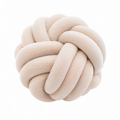 Cojín decorativo de nudo 30 cm en poliéster beige - suave para sofá y cama