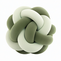 Cojín decorativo anudado 35 cm de poliéster verde para sofá y cama