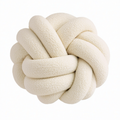 Cojín decorativo anudado 30 cm de tejido bouclé color crema - diseño texturizado