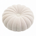 Cojín redondo 45 cm de tejido bouclé blanco para asiento estilo floral