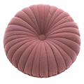 Cojín decorativo redondo 40 cm de felpa rosa con relieve